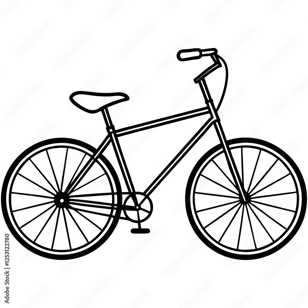 Detailed Bicycle Blueprints in Line Art Detailed Bicycle Blueprints in Line Art