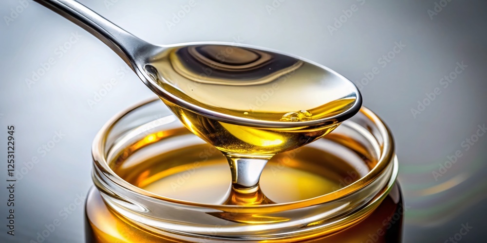 Pouring Liquid from Bottle with Spoon -  Perfect for Cooking and Recipe Blogs
