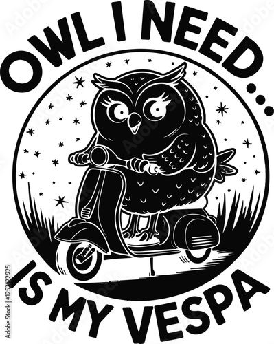 illustration of a plump and adorable owl