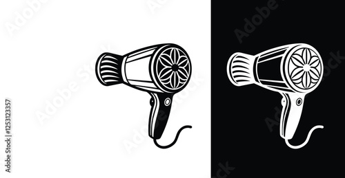 Hair dryer icon vector on White Background ,Vector Art Illustration on white background.