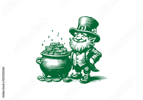 Leprechaun hand drawn sketch vector-