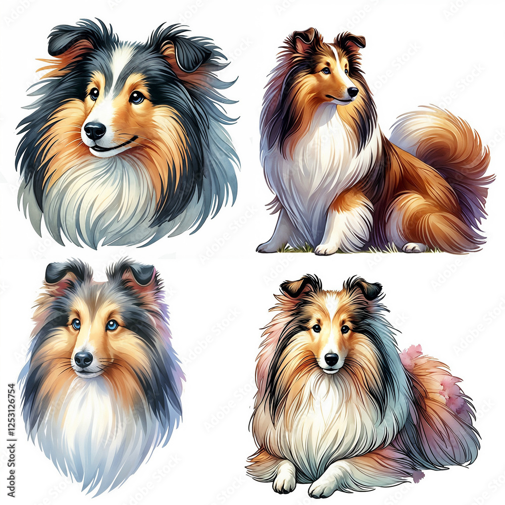 Φωτογραφία Beautiful portraits of a collie dog showcasing its majestic fur and playful pers