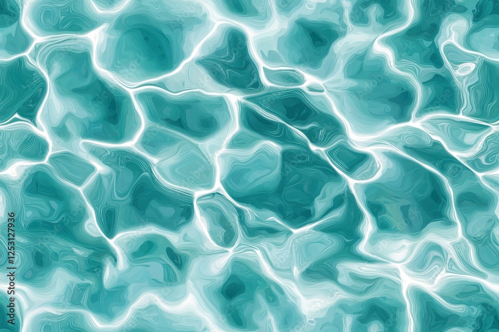 Seamless pattern of rippling water textures in soothing aqua and teal shades for tranquil designs and backgrounds Seamless pattern of rippling water textures in soothing aqua and teal shades for tranquil designs and backgrounds