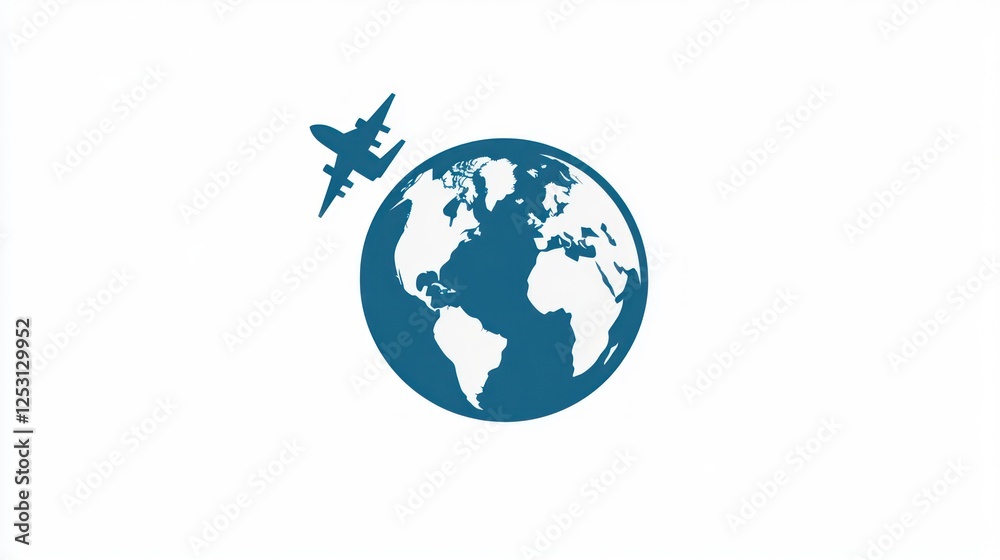 Fototapeta premium Global Airplane Travel Icon (1)