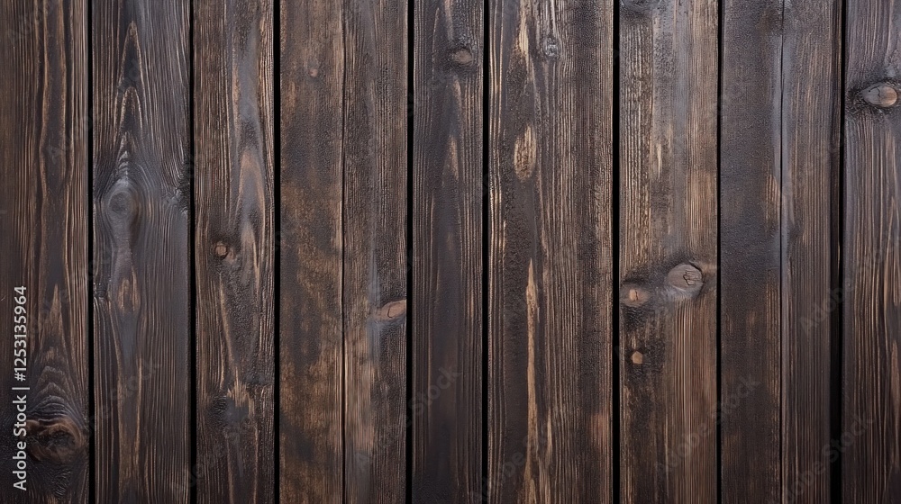 Naklejka premium Dark Brown Wooden Planks Background Texture