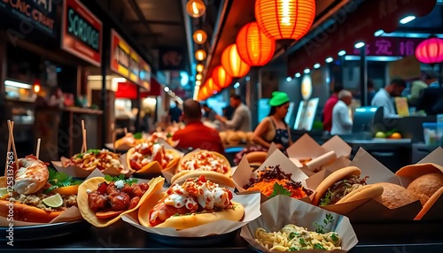 Delicious Food Market Street Food Variety