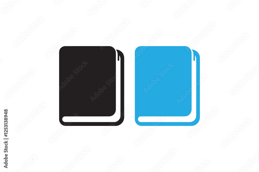 Book notebook icon vector silhouette isolated in white background Book notebook icon vector silhouette isolated in white background
