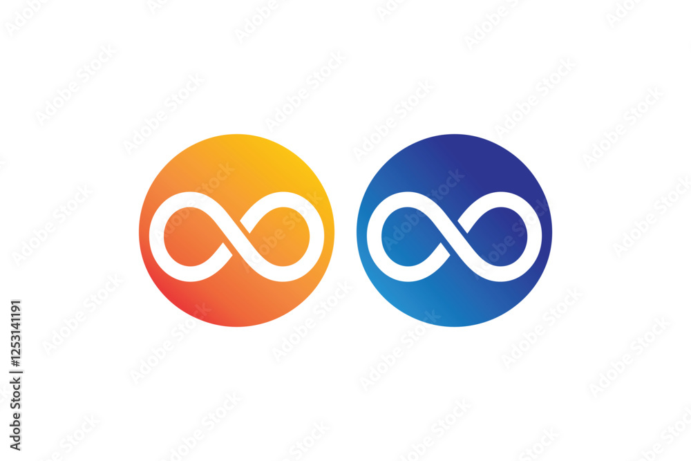 Infinite sign icon vector silhouette isolated in white background Infinite sign icon vector silhouette isolated in white background
