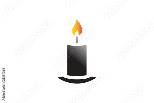 candle light icon vector silhouette isolated in white background