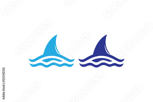 shark fin icon vector silhouette isolated in white background