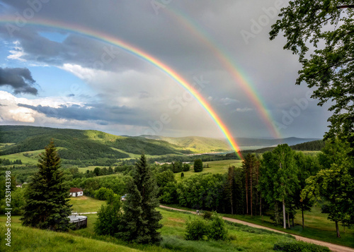 Rainbow arcs, nature’s prism unfolds