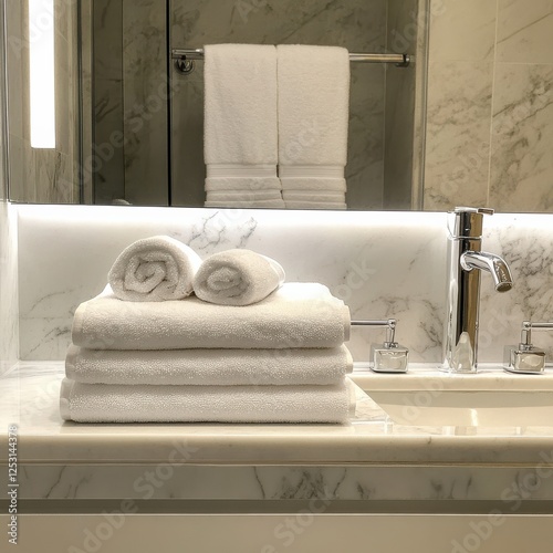 Elegant Matching Towels for a Stylish Bathroom photo