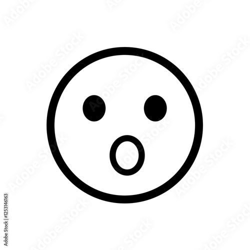 surprised, astonished - vector icon, emoticon