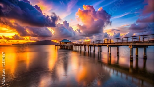 Serene Sunset at Palm Cove Pier, Cairns, Australia - Tropical Beach Landscape Photography