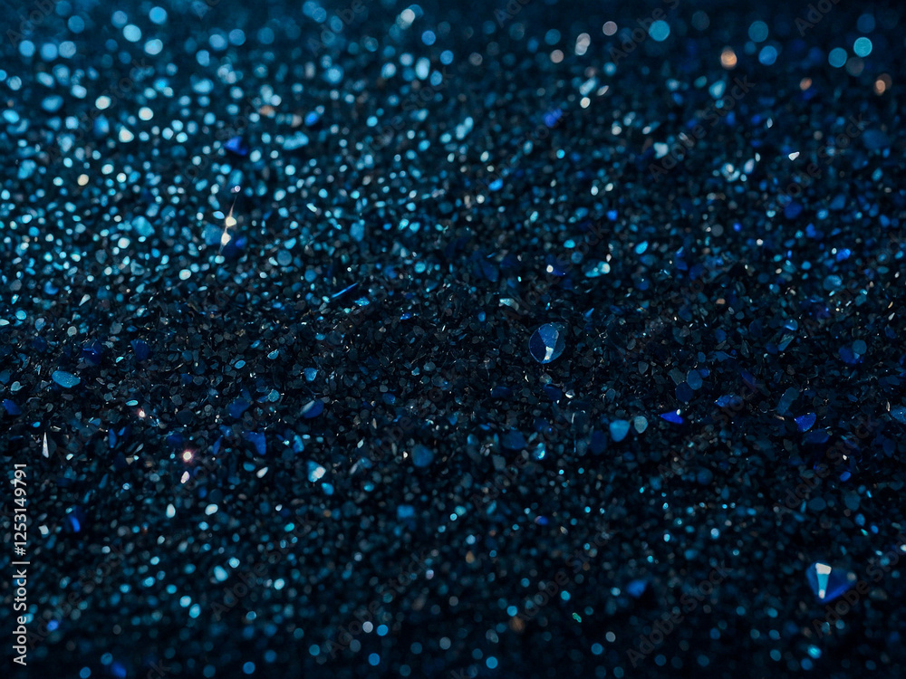 Elegant dark blue glitter background with sparkling elements for festive or decorative designs. Elegant dark blue glitter background with sparkling elements for festive or decorative designs.