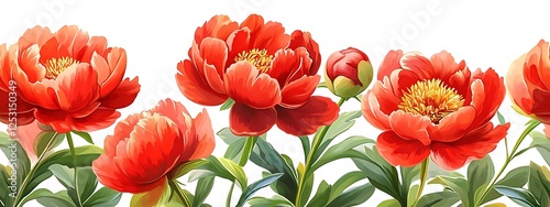 Decorative Red Peonies photo