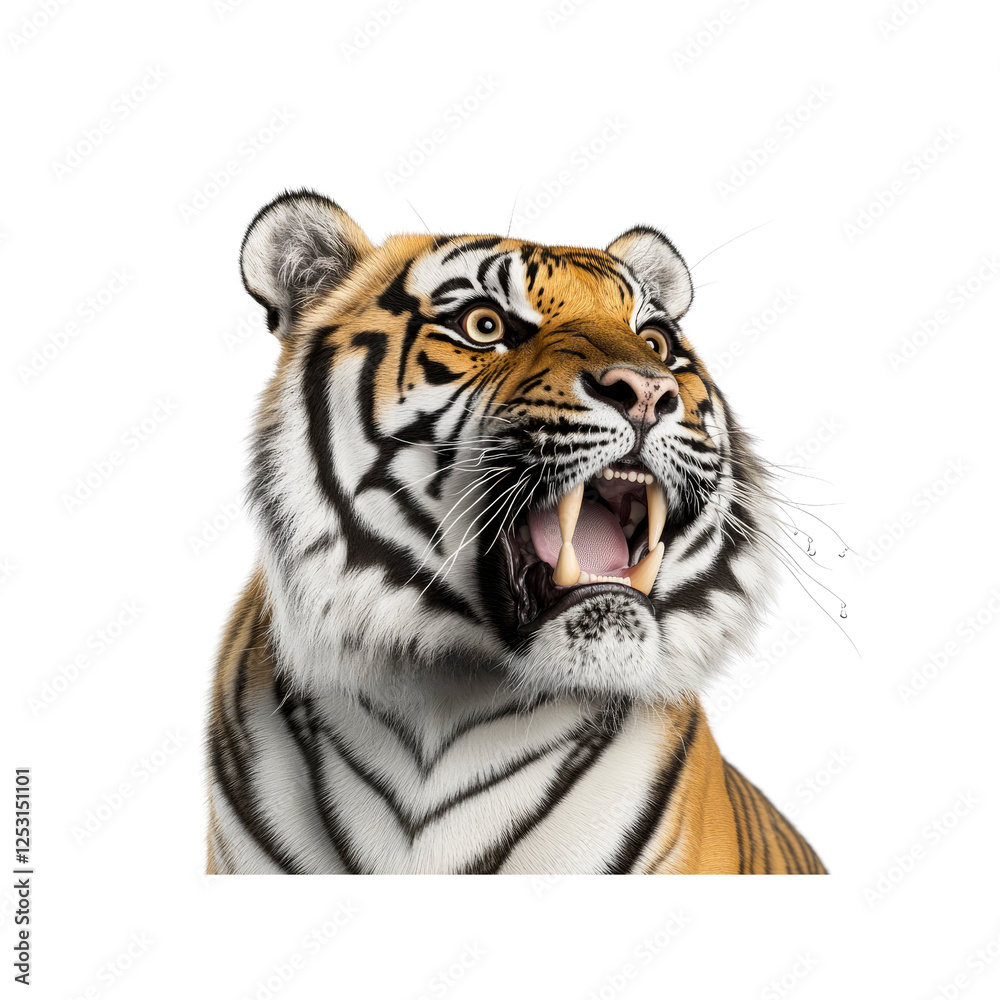 Obraz premium Majestic Roaring Tiger Close-up, Powerful Predator Portrait