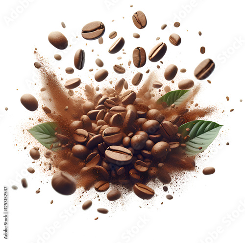 coffee beans on white background