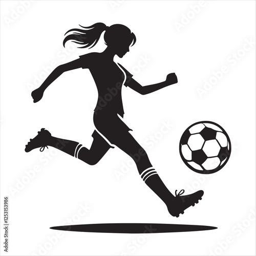 woman football player silhouette