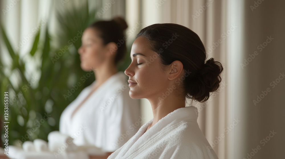 Luxury Spa Retreat with Guests Enjoying Massages and Facials Luxury Spa Retreat with Guests Enjoying Massages and Facials