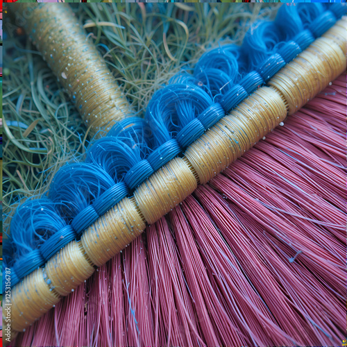 a close up of a broom photo