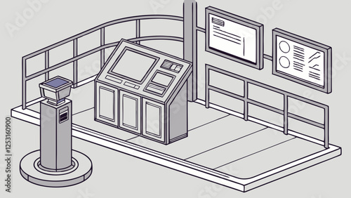 A futuristic virtual office background