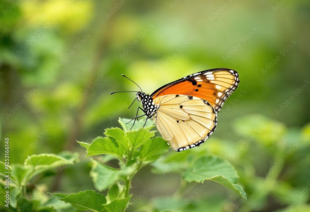 side view butterfly with foliage background side view butterfly with foliage background