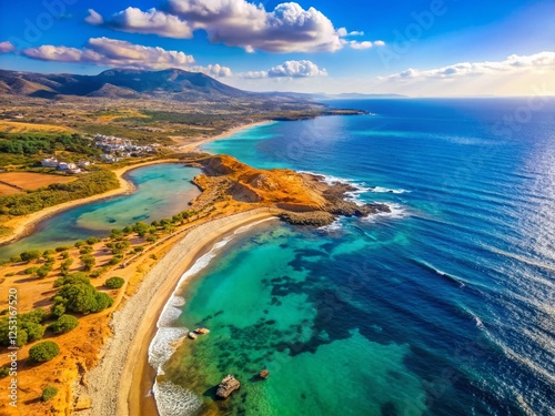 Sunny Mediterranean Coastline, Northern Cyprus: Scenic Eastern Shore Landscape photo