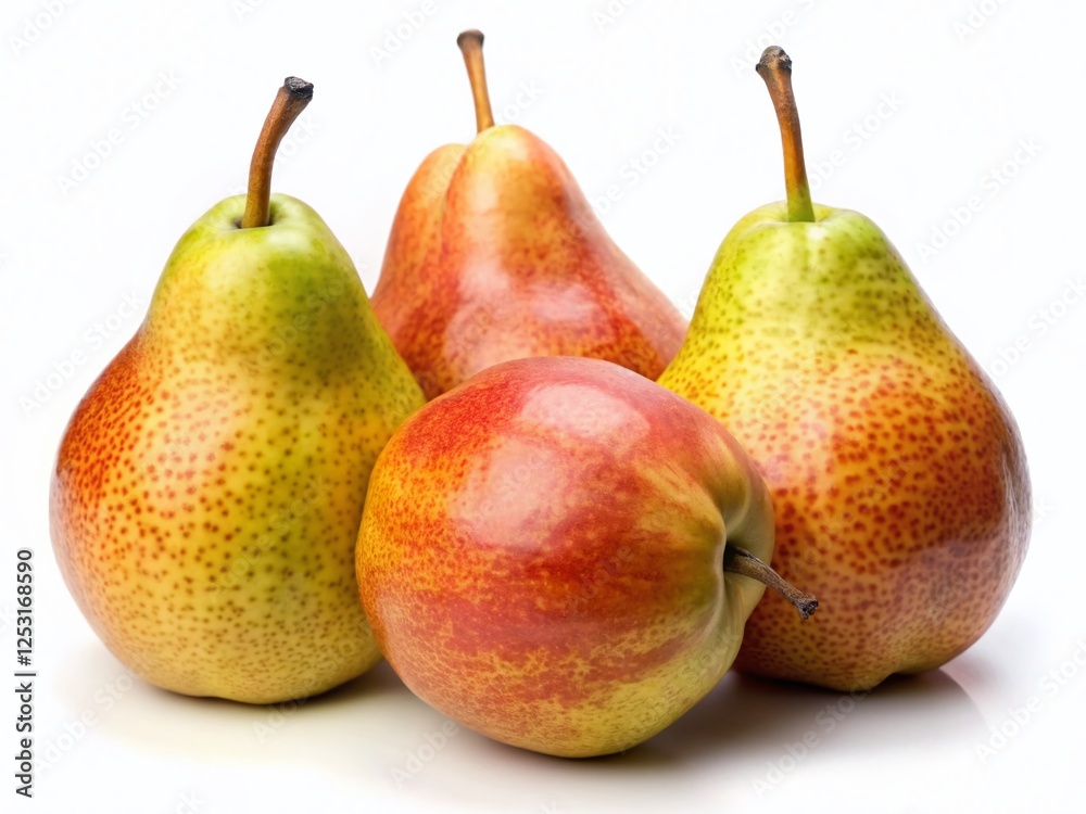 Juicy Ripe Pears: Isolated Studio Shot of Fresh Pears on White Background Juicy Ripe Pears: Isolated Studio Shot of Fresh Pears on White Background