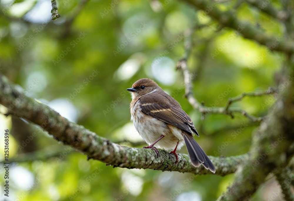 little bird sitting on tree branch little bird sitting on tree branch