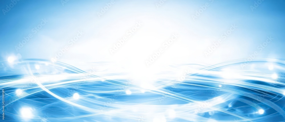 Abstract Blue Glowing Background with Bright Light and Digital Waves Abstract Blue Glowing Background with Bright Light and Digital Waves