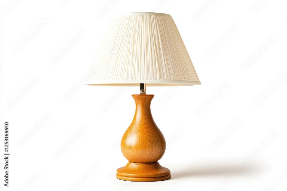 Elegant wooden lamp with white pleated shade on a clean background, perfect for home decor, interior design, and modern aesthetics. Elegant wooden lamp with white pleated shade on a clean background, perfect for home decor, interior design, and modern aesthetics.
