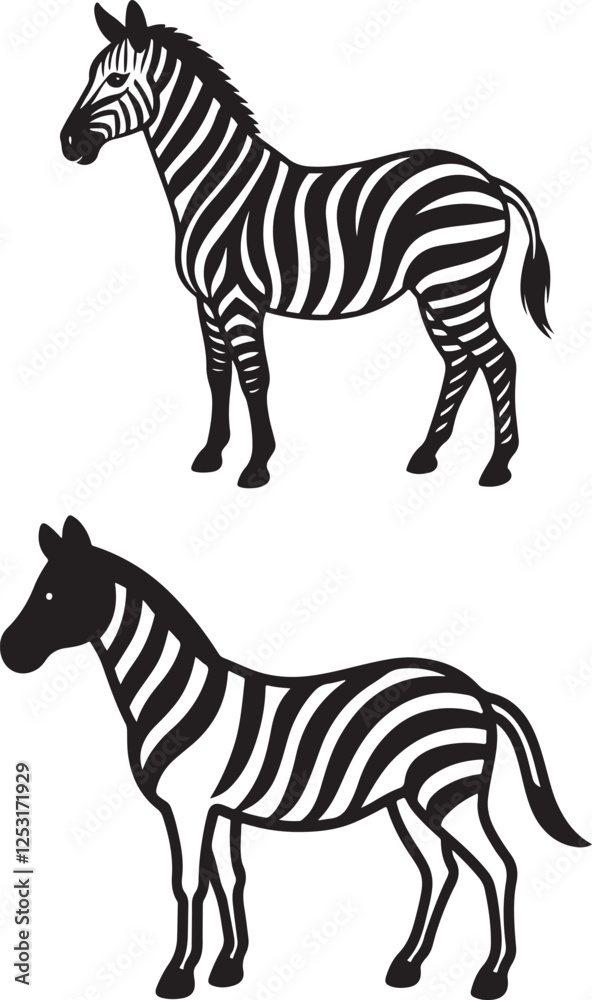 Fototapeta premium Zebra animal icon set design 