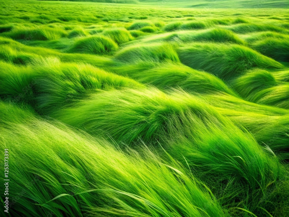 Surreal Green Meadow Grass Texture: Abstract Nature Background Surreal Green Meadow Grass Texture: Abstract Nature Background