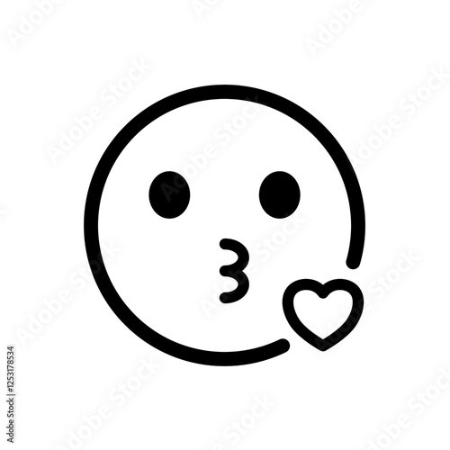 kissy face, kiss, love - emoji, vector icon