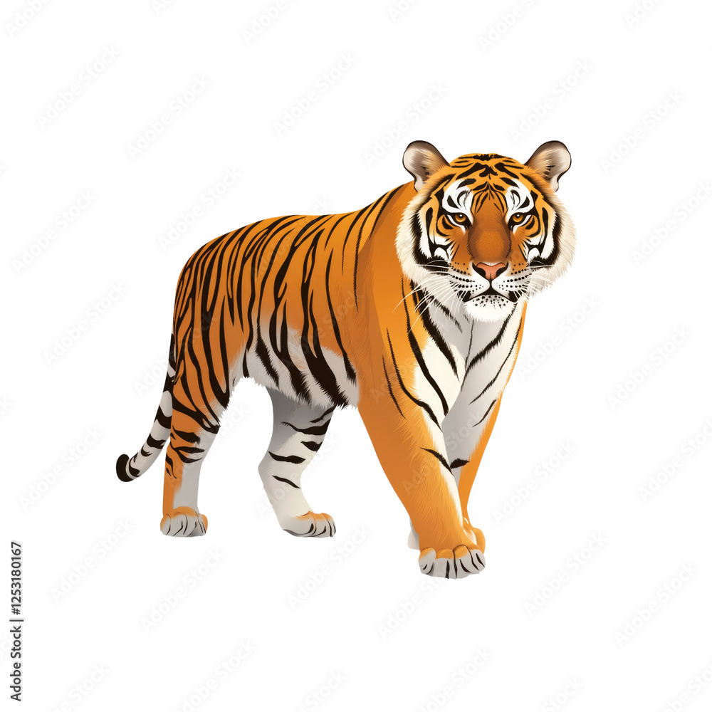 Naklejka premium Majestic Bengal Tiger Walking Towards the Camera