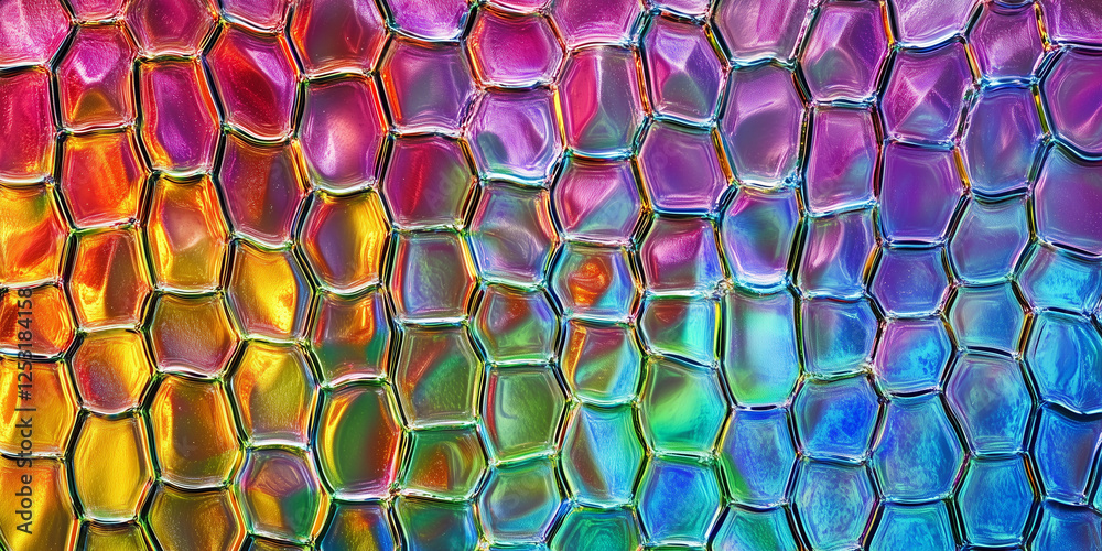 Colorful shimmering holographic rainbow background.