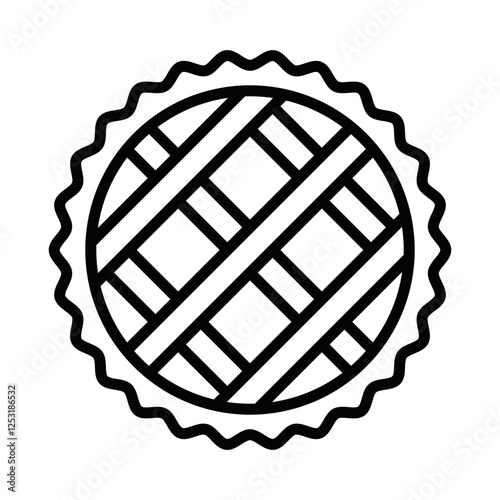 Round lattice pie icon, simple vector illustration. Editable stroke.