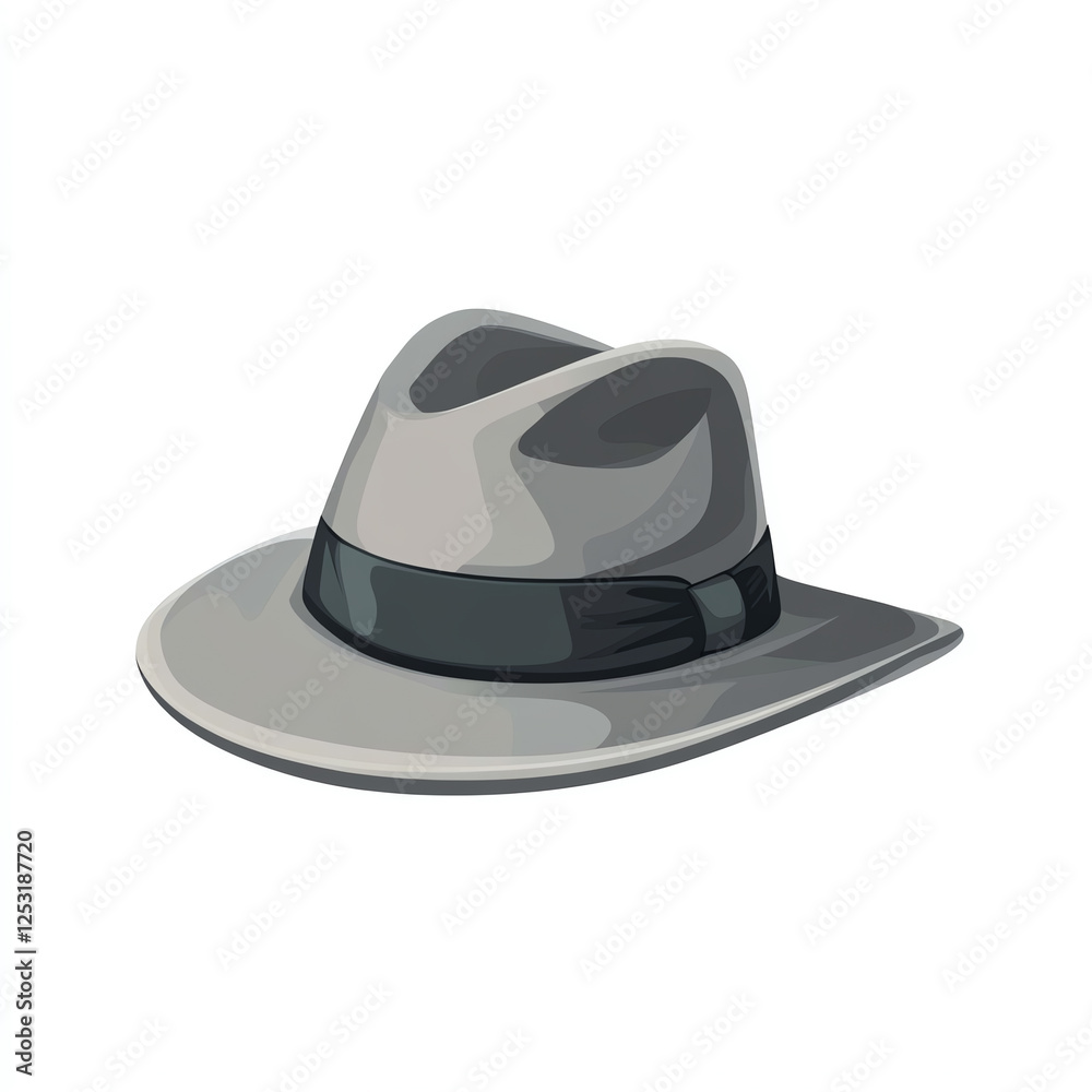 A stylish grey fedora hat with a black band, perfect for enhancing fashion statements. Ideal for outdoor events, casual outings, or adding flair to any outfit.