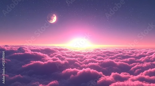 Wallpaper Mural Pink Cloudscape Sunrise Celestial Scene Above The Clouds Torontodigital.ca