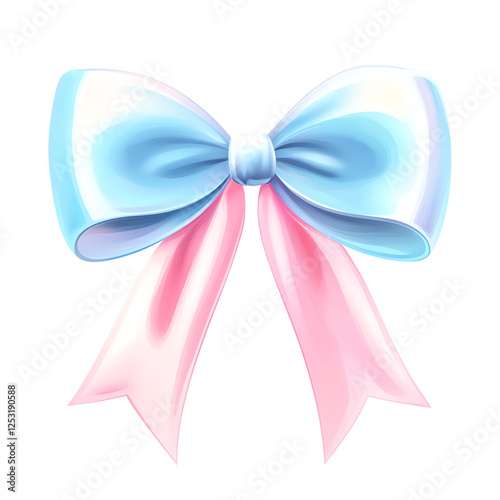 A beautiful, artistic bow in soft pastel colors photo