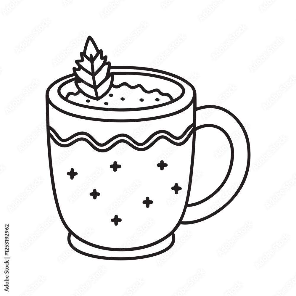 Cozy Coloring page, Line art, Bold and easy image, coloring sheet isolated vector illustration Cozy Coloring page, Line art, Bold and easy image, coloring sheet isolated vector illustration