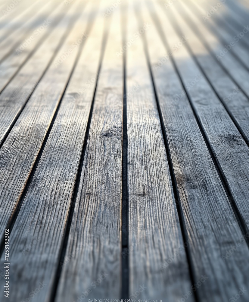 Wooden deck boards in soft morning light Wooden deck boards in soft morning light