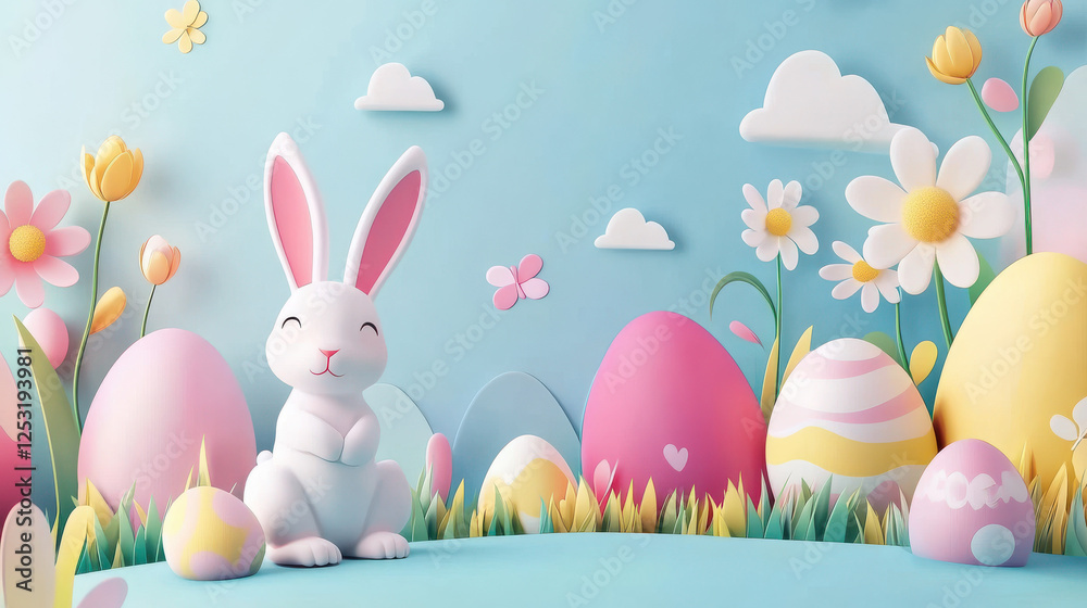 Obraz premium Colorful Easter egg on a modern background for joyful Easter celebration