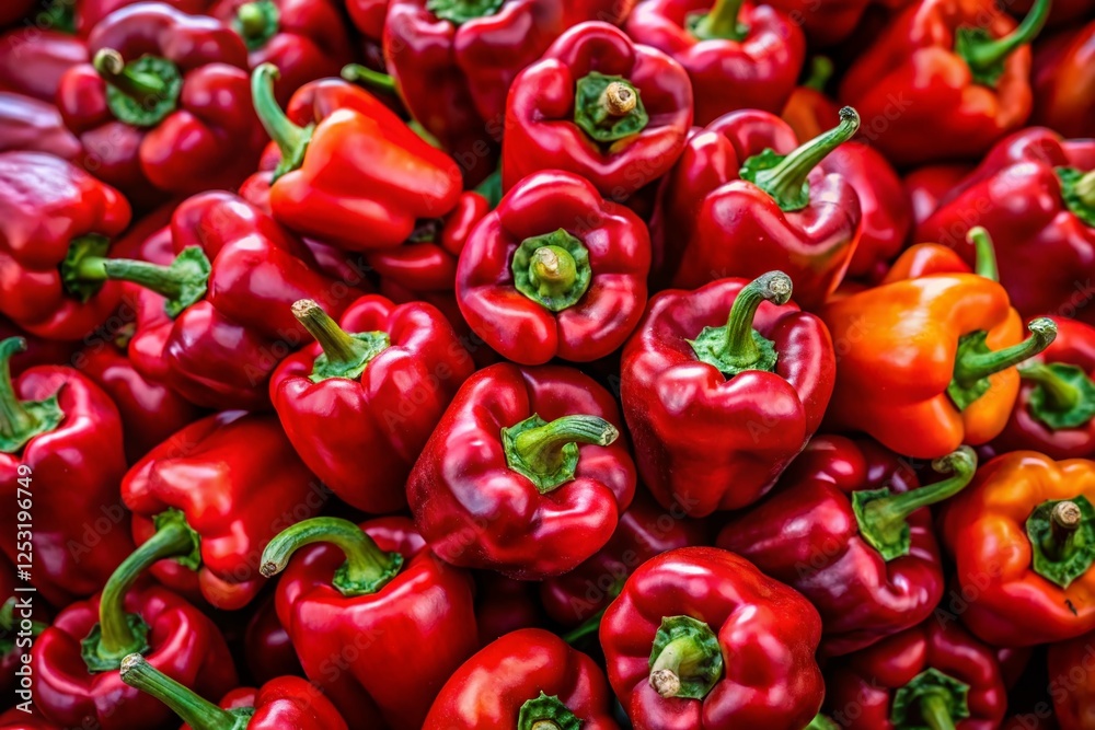 Vibrant Paprika Peppers, Close-Up Candid Shot of Fresh Produce Vibrant Paprika Peppers, Close-Up Candid Shot of Fresh Produce