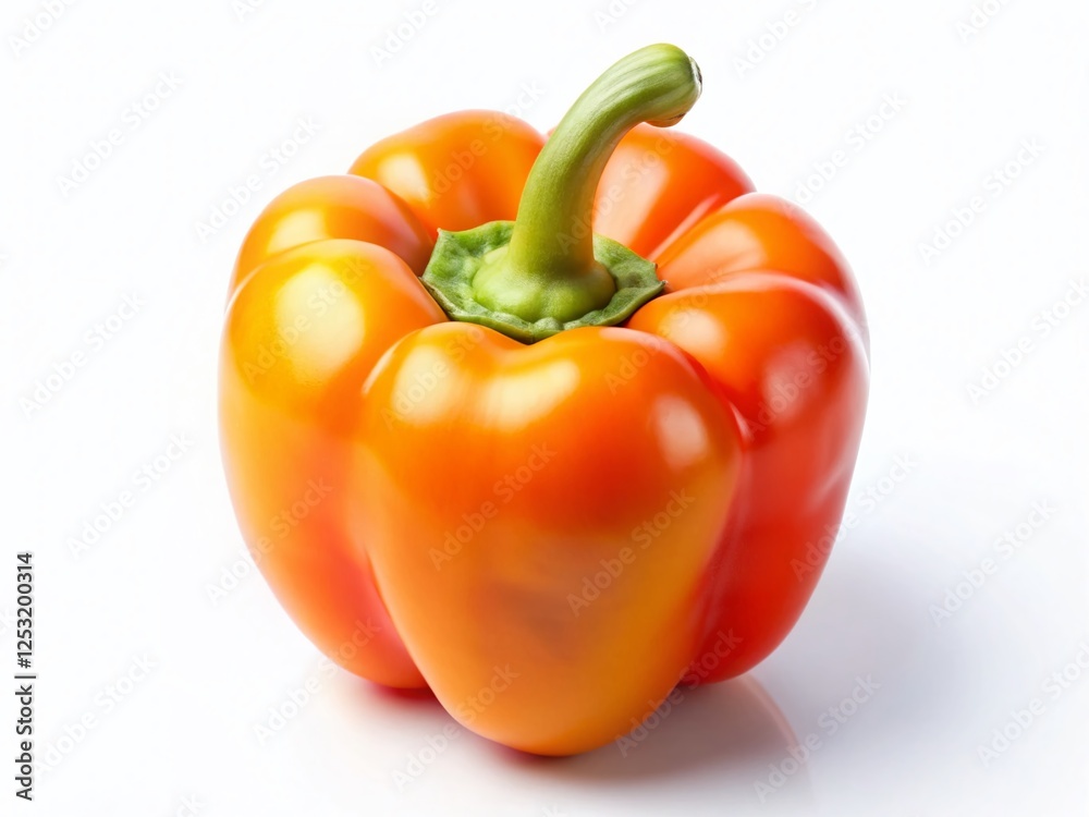 Vibrant Toy Bell Pepper Macro Shot, Isolated on White Background, Copy Space for Text Vibrant Toy Bell Pepper Macro Shot, Isolated on White Background, Copy Space for Text