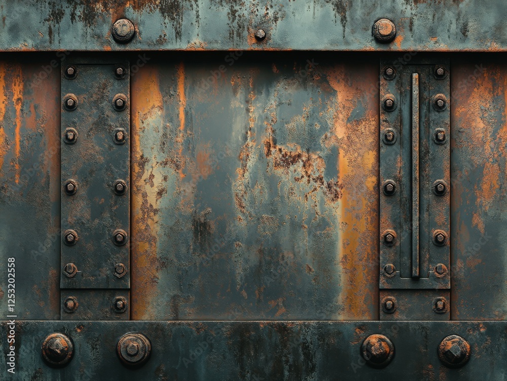 Metallic surface with rust and texture in industrial setting Metallic surface with rust and texture in industrial setting