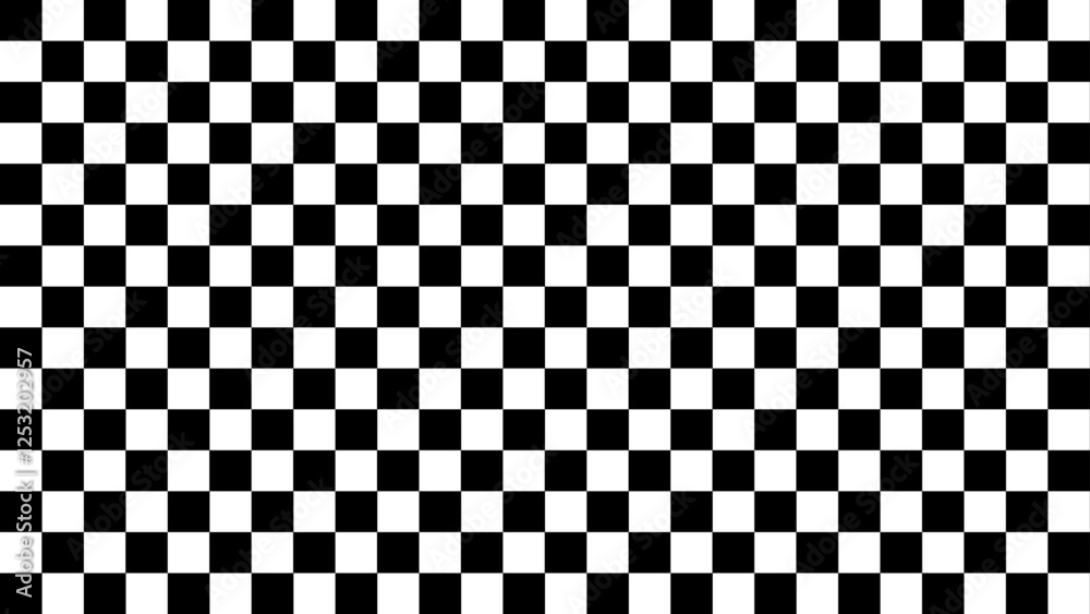 Fototapeta premium Black and white checkered seamless pattern. Endless background. Black and white chess pattern. Checkerboard seamless vector illustration.