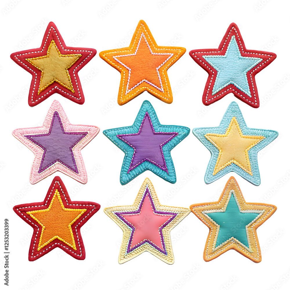 Colorful star shapes in a variety of vibrant colors. Perfect for decorations, crafts, or educational projects with transparent background. Colorful star shapes in a variety of vibrant colors. Perfect for decorations, crafts, or educational projects with transparent background.