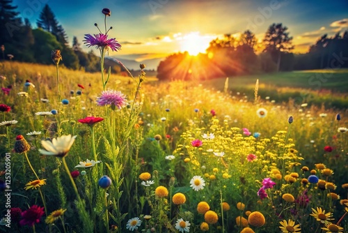 Vintage Idyllic Summer Meadow Wildflower Bloom Photography